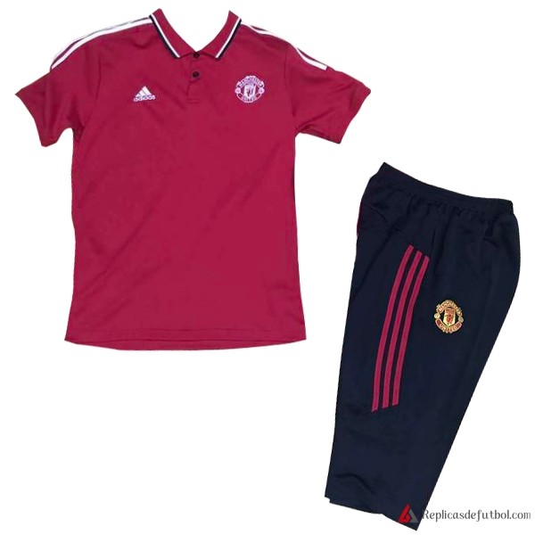 Polo Manchester United Conjunto Completo 2017-2018 Rojo Azul